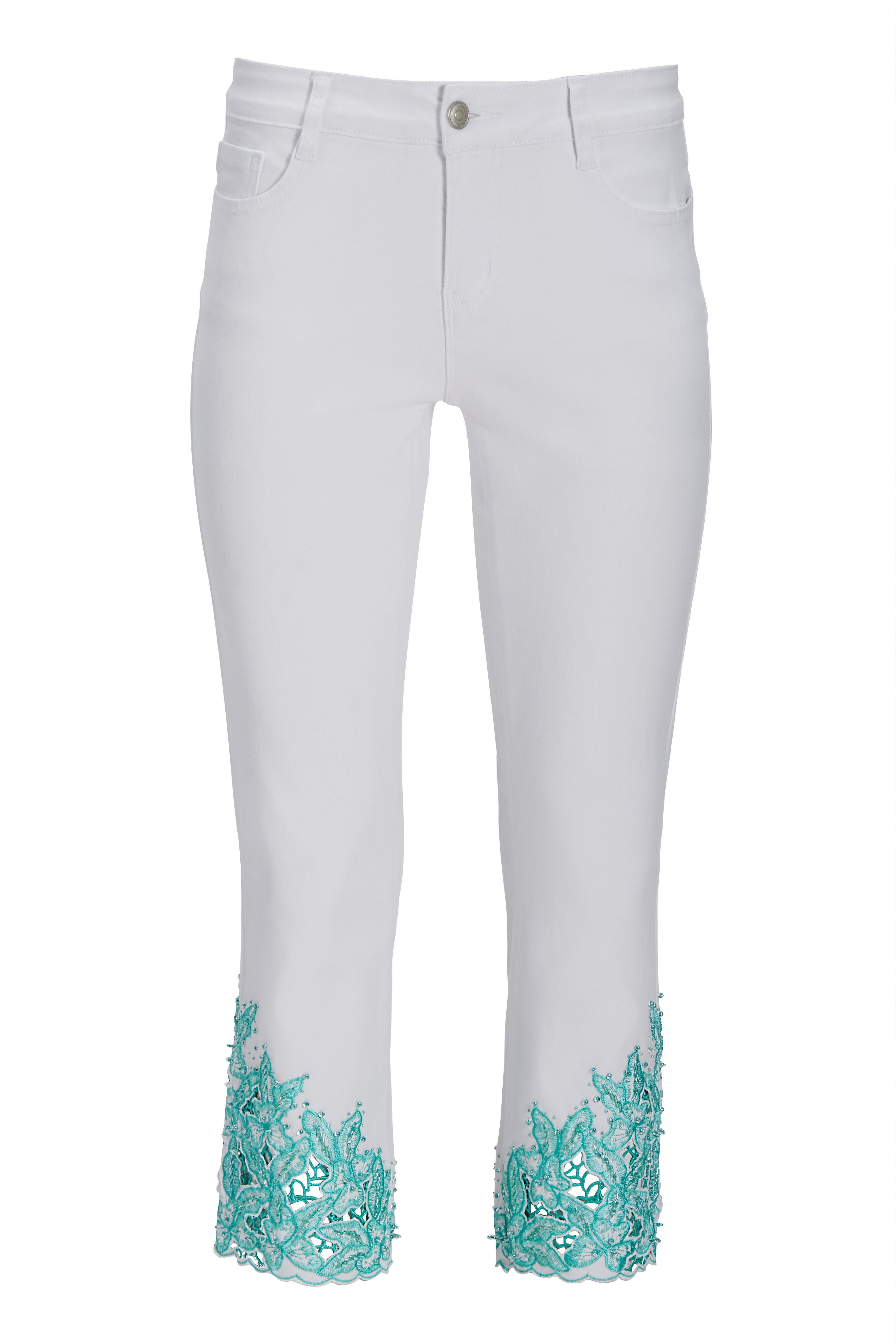 embellished cropped jeans