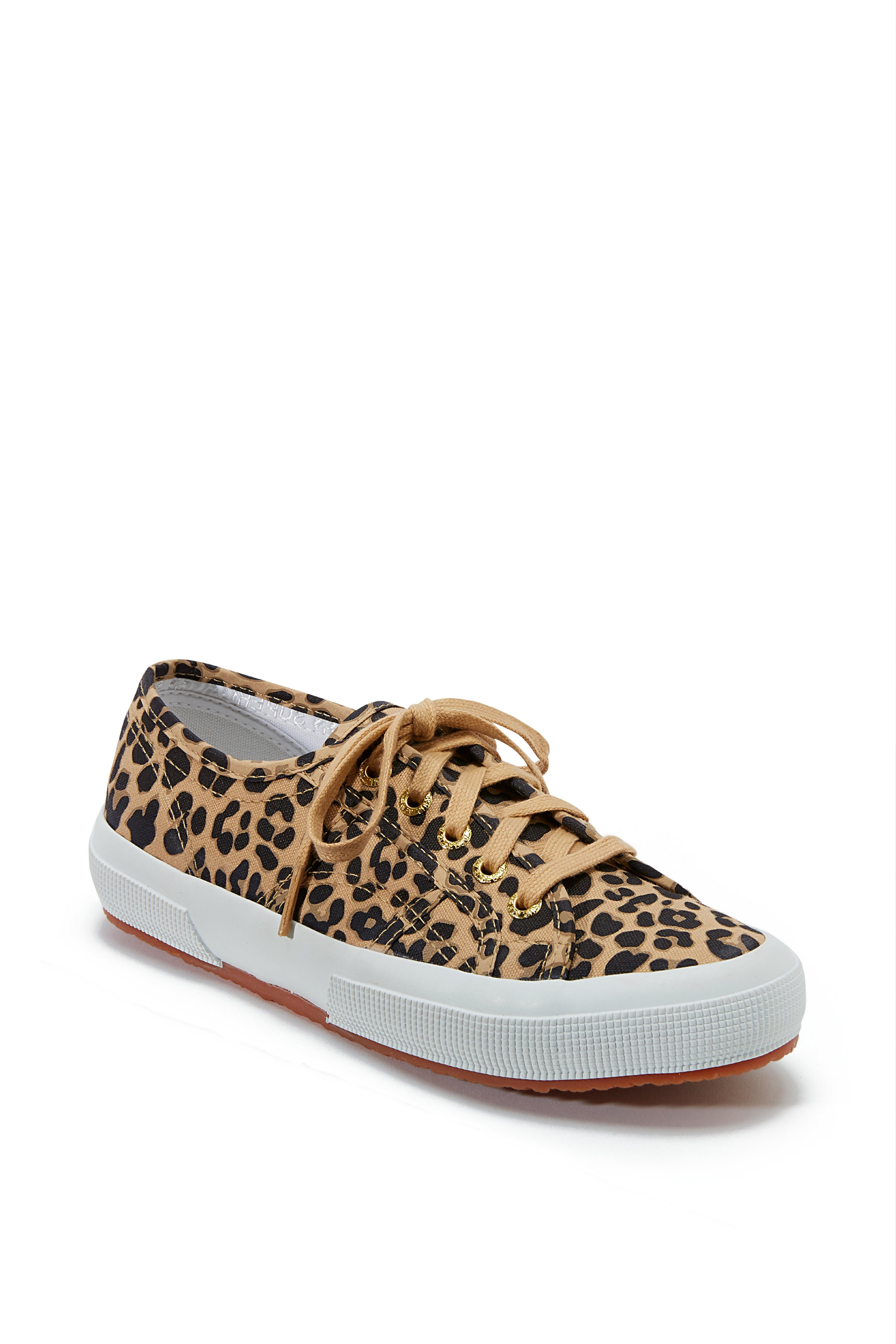 leopard lace up sneakers