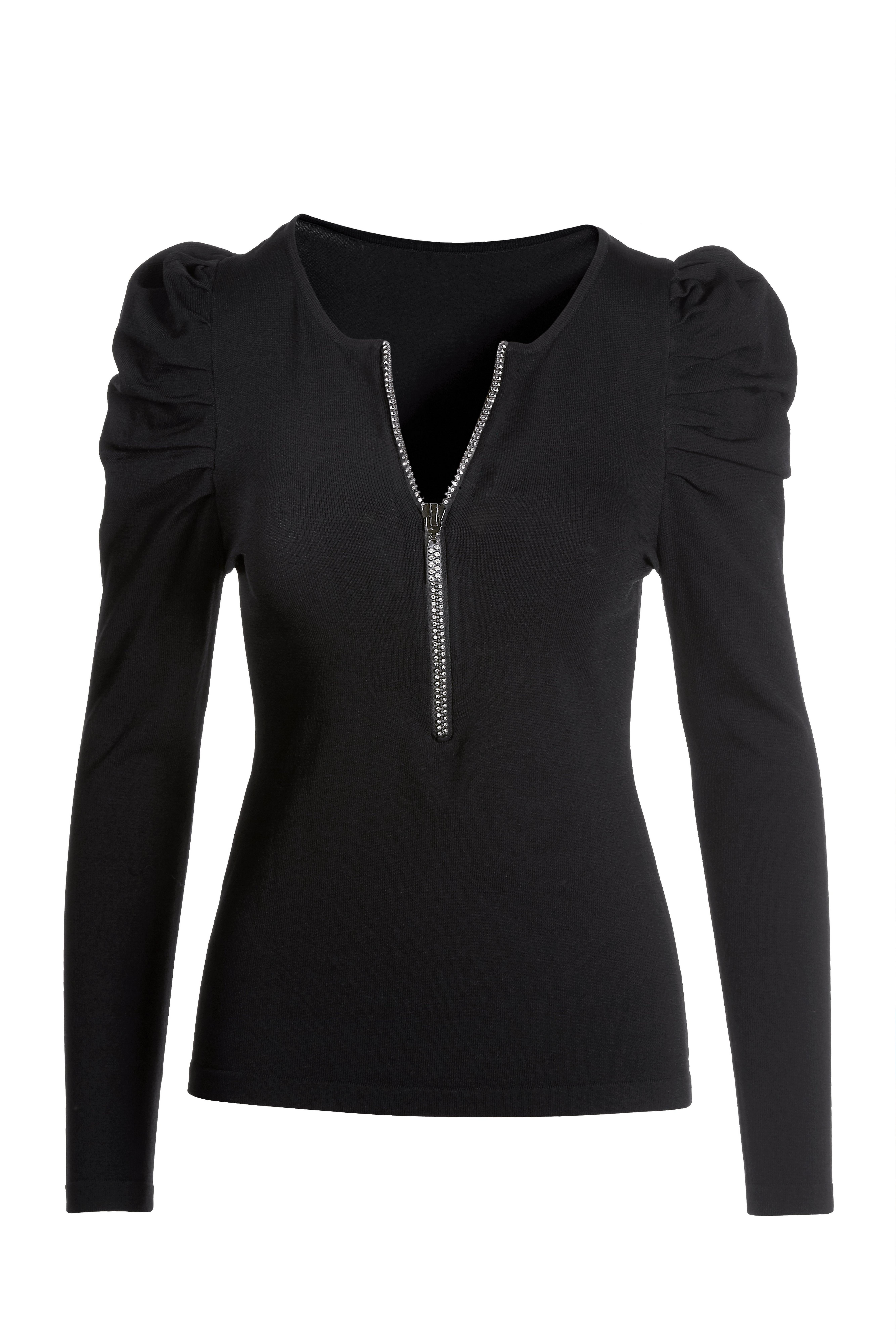 zipper sleeve sweater