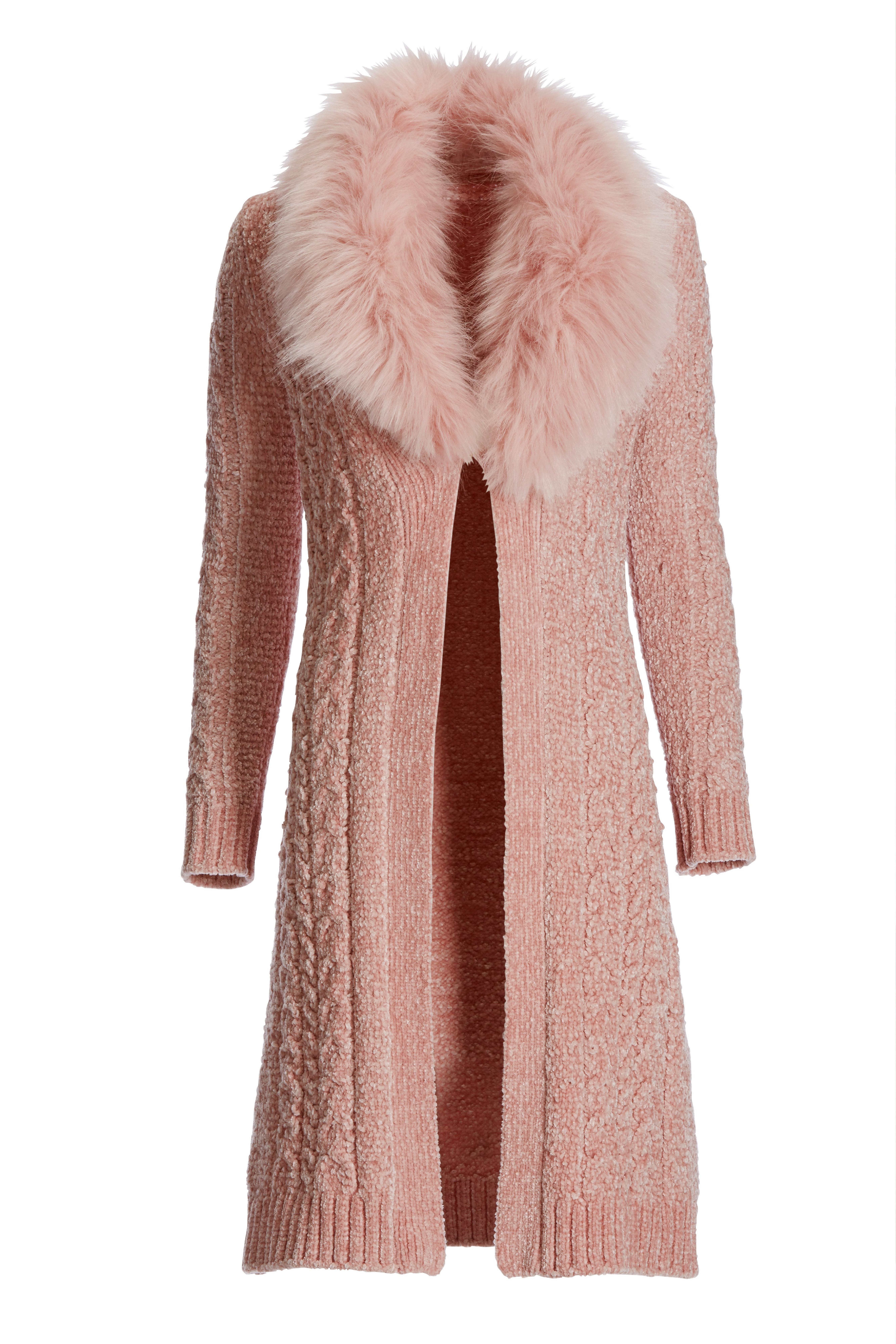 pink faux fur sweater
