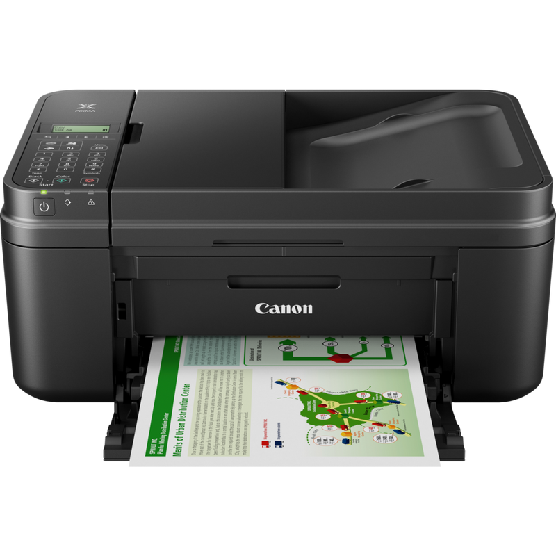 Canon PIXMA MX495 - Black Produkt Sett forfra med papirskuff åpen