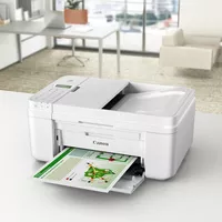 Canon PIXMA MX495 - Bianco Prodotto Vista frontale inclinata con vassoio carta estratto