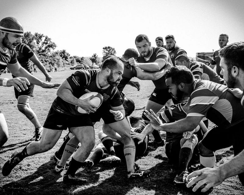 Muddy York’s Michael Smith carries the ball in a match against the Nashville Grizzlies during a semi-final of the Hoagland Shield, in Nashville, Tennessee, USA.