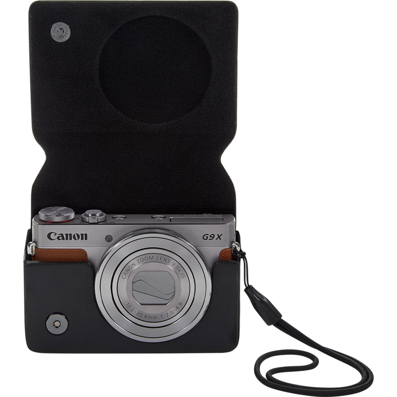 Custodia morbida per fotocamere Canon DCC-1890 Prodotto Aperto con fotocamera visibile