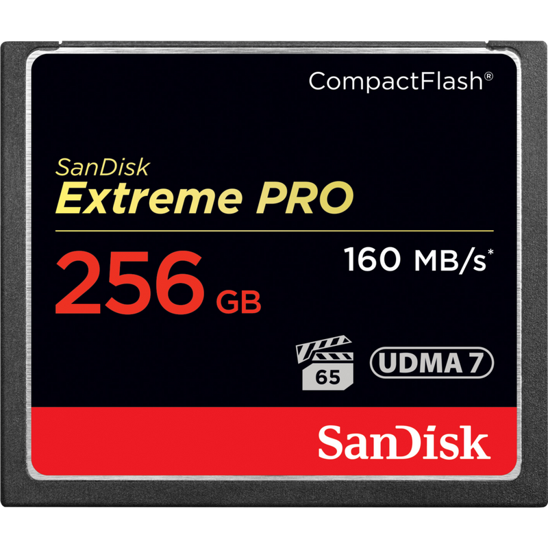 SanDisk Extreme PRO CompactFlash-hukommelseskort, 160 MB/s, 256 GB Produkt Vis