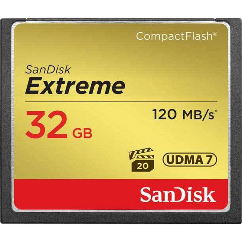 SanDisk Extreme CompactFlash UHS-I VPG-20 Memory Card, 32GB