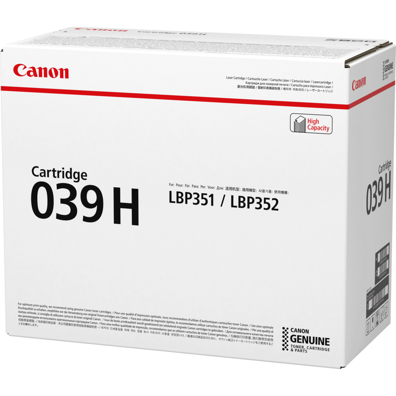 Canon 039H High Yield Toner Cartridge Product Packaging Right View