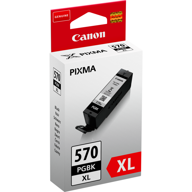 Canon PGI-570PGBK XL High Yield Pigment Black Ink Cartridge Product Left View
