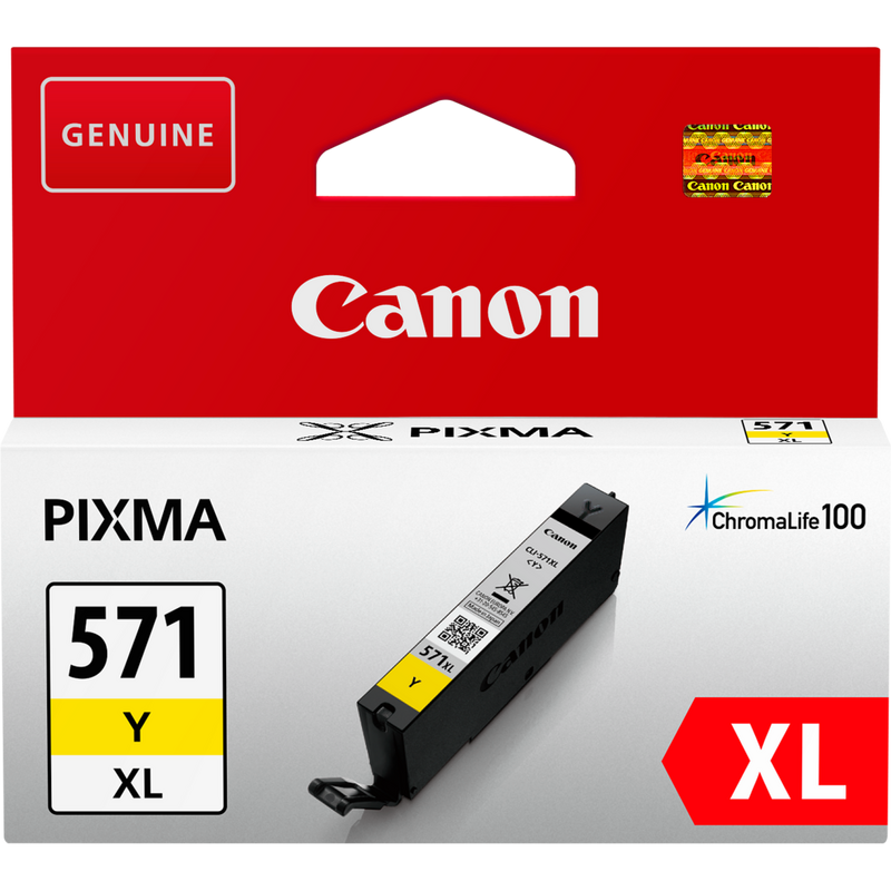 Canon CLI-571XL High Yield Yellow Ink Cartridge Product Front View