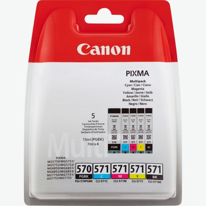 Image of Canon PGI-570BK / CLI-571 BK/C/M/Y Ink Cartridge Multipack