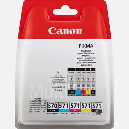 Multipack de cartouches d'encre Canon PGI-570BK / CLI-571 BK/C/M/Y —  Boutique Canon Suisse