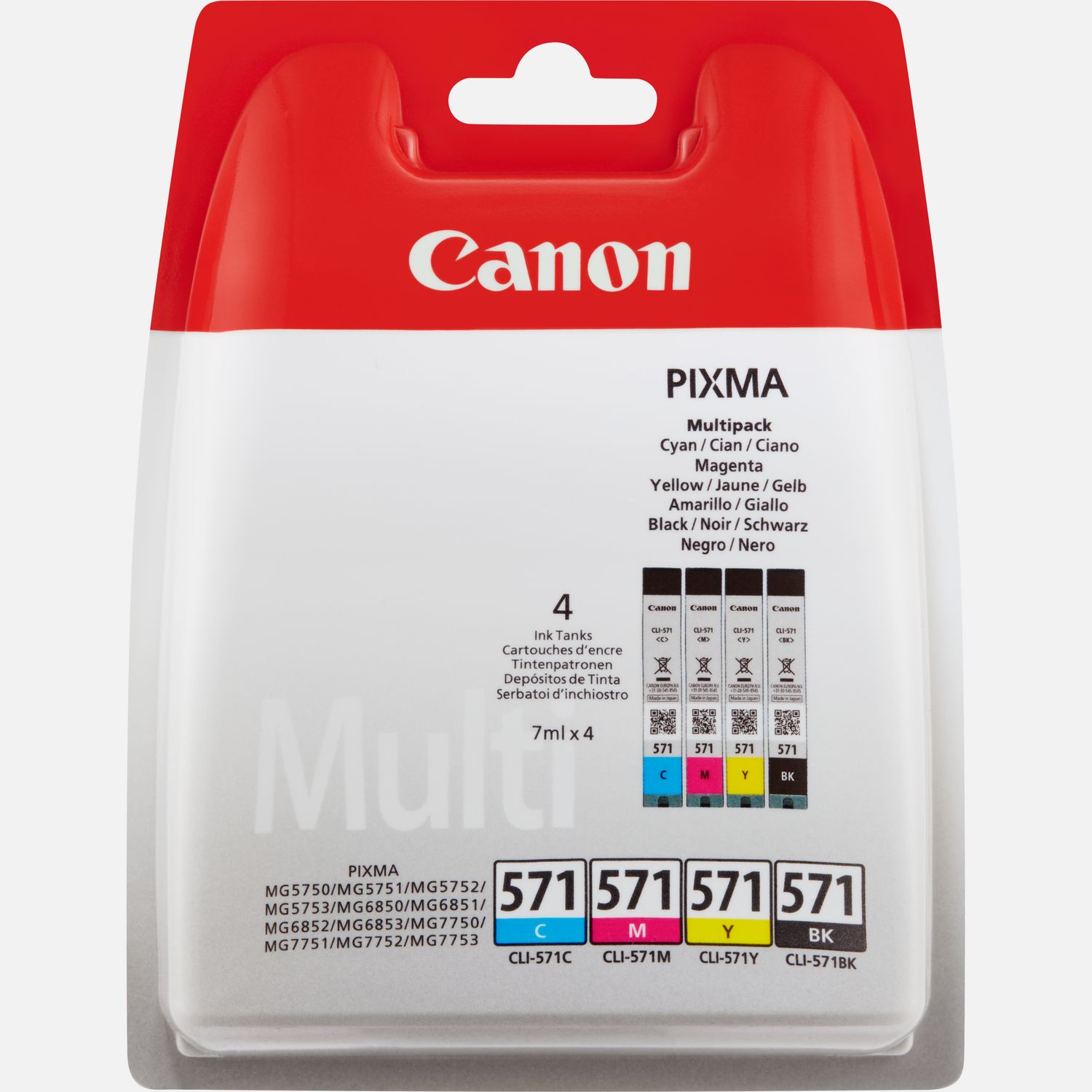 canon cli 571 bk c m y ink cartridge multi pack