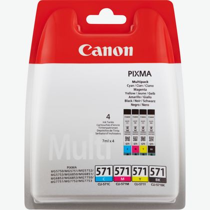 Image of Canon CLI-571 BK/C/M/Y Ink Cartridge Multi Pack