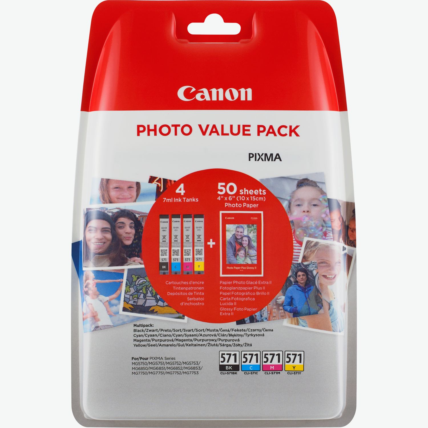Multipack de cartouches d'encre Canon PGI-570BK / CLI-571 BK/C/M/Y