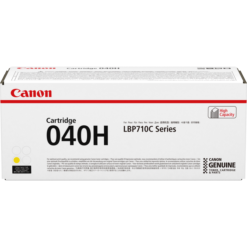 Canon 040H High Yield Yellow Toner Cartridge Product Packaging Front View