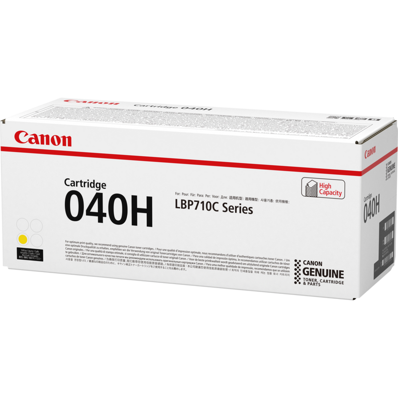 Canon 040H High Yield Yellow Toner Cartridge Product Packaging Right View