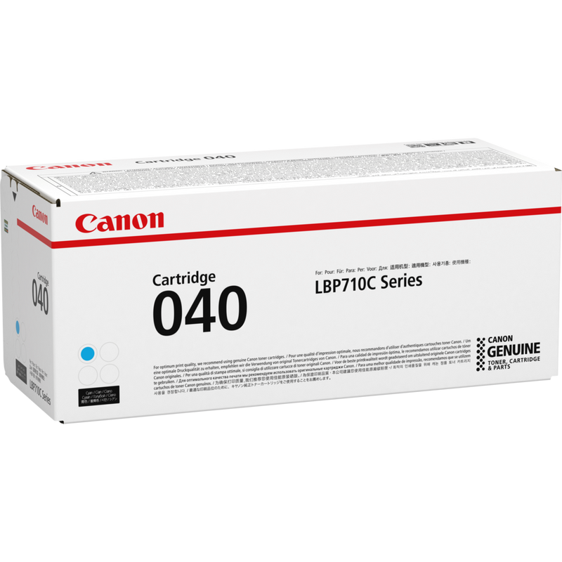 Canon 040C Cyan Toner Cartridge Product Packaging Left View