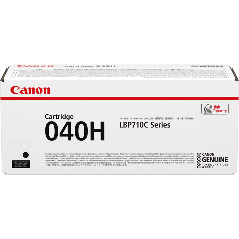 Canon 040H High Yield Black Toner Cartridge Product Packaging Front View