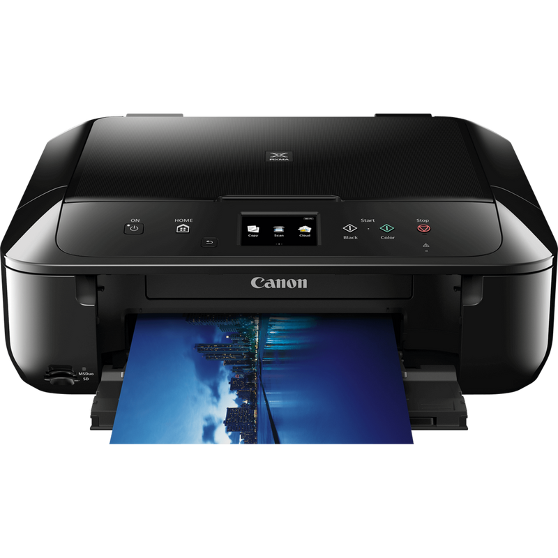 Canon PIXMA MG6850 - Black Product Front View With Paper Tray Out