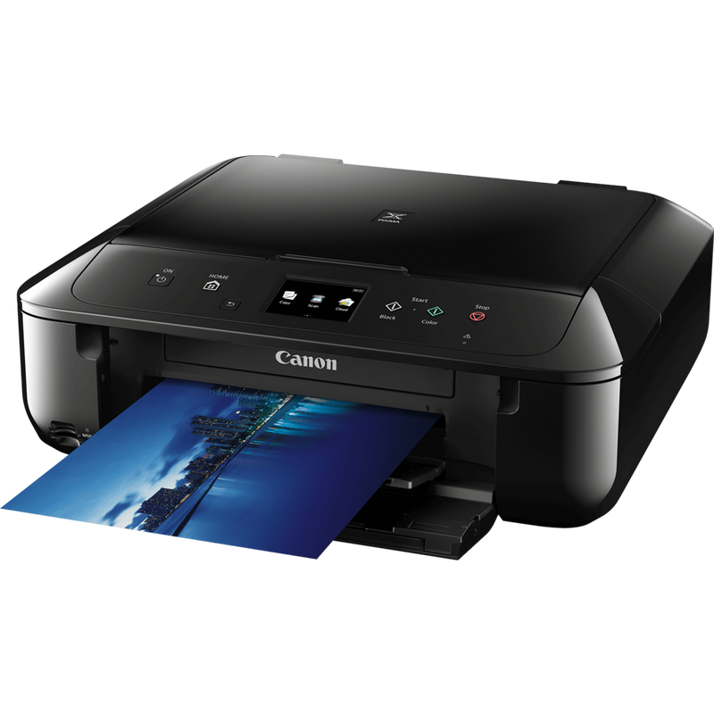 Canon PIXMA MG6850 - Black Product Front Slant View With Paper Tray Out