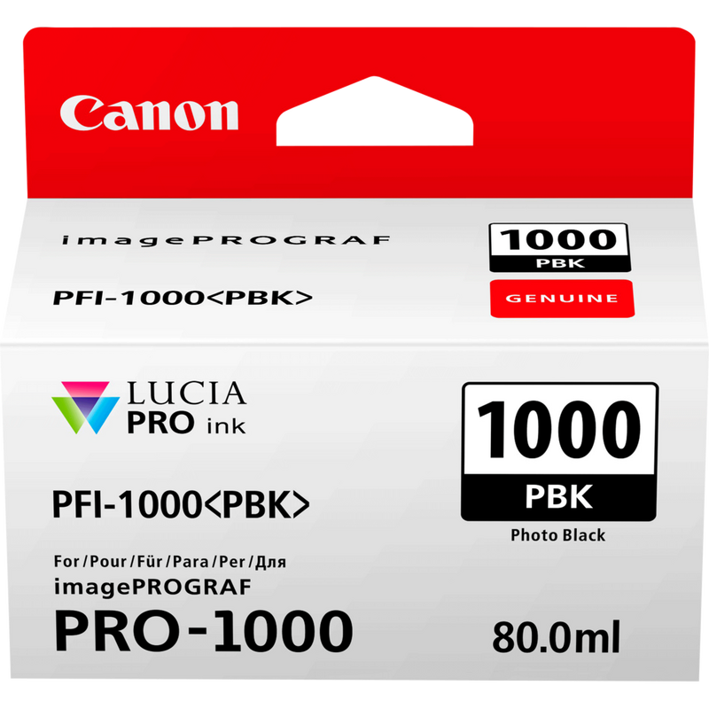 Canon PFI-1000PBK Photo Black Ink Cartridge Product Front View