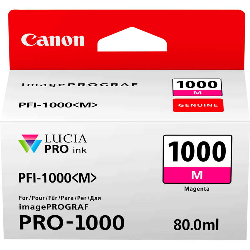 Canon PFI-1000M Magenta Ink Cartridge Product Front View