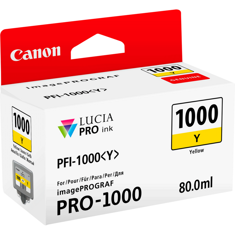 Canon PFI-1000Y Yellow Ink Cartridge Product Left View