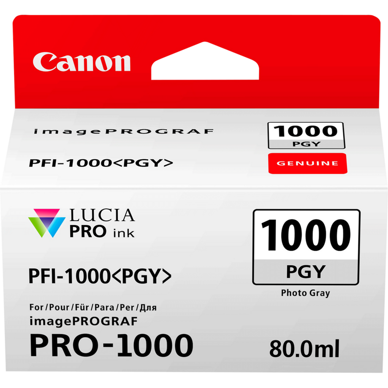 Canon PFI-1000PGY Photo Grey Ink Cartridge Product Front View