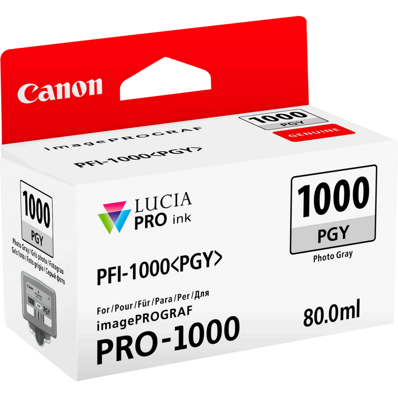 Canon PFI-1000PGY Photo Grey Ink Cartridge Product Left View