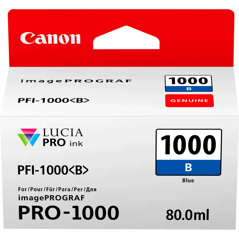 Canon PFI-1000B Blue Ink Cartridge Product Front View