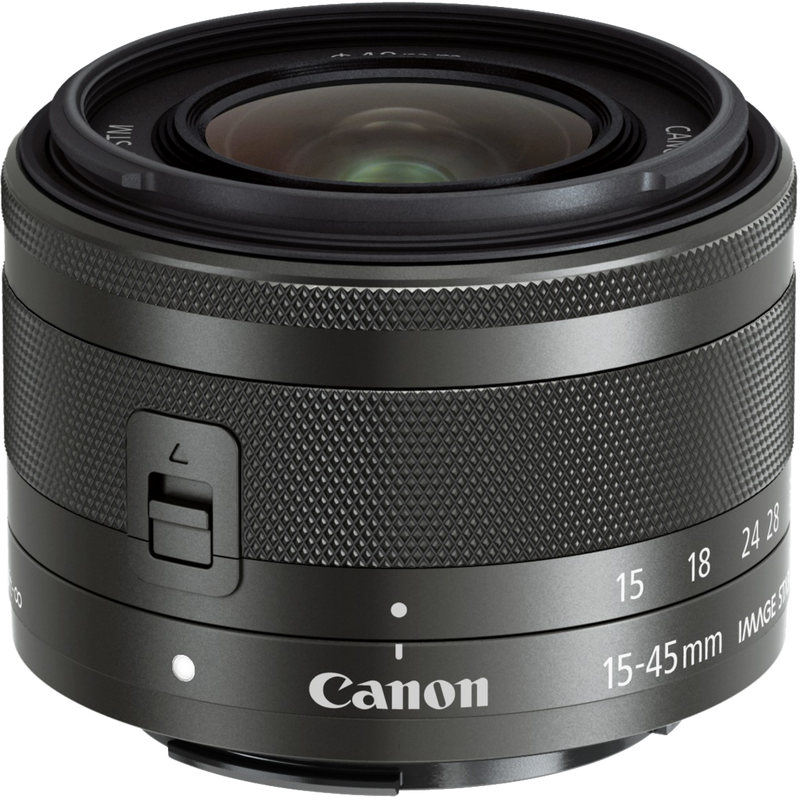 Canon EF-M 15-45mm f/3.5-6.3 IS STM Lens - Graphite Product Top View