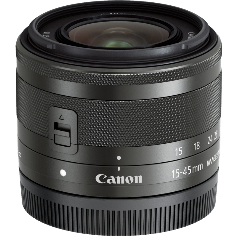 Canon EF-M 15-45mm f/3.5-6.3 IS STM Lens - Graphite Product Front View