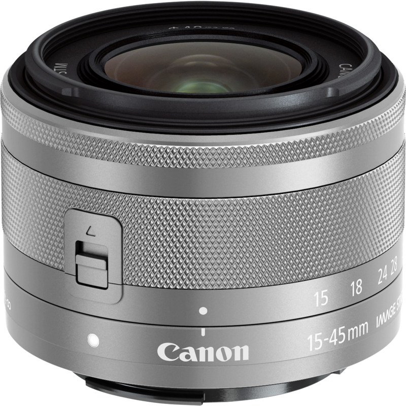 Objektivet Canon EF-M 15-45mm f/3.5-6.3 IS STM Lens - Silver Produkt Sett ovenfra
