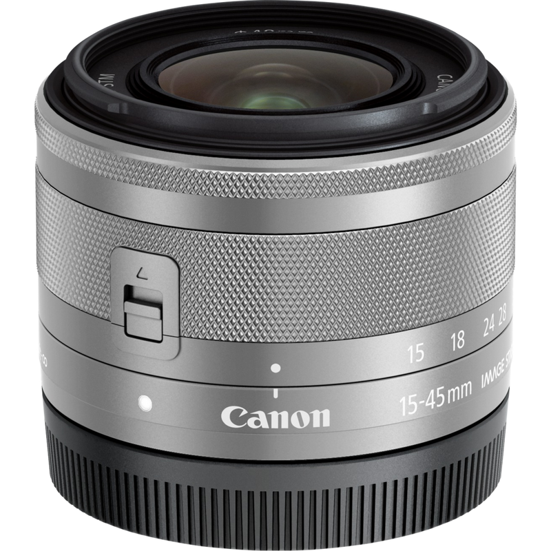 Objektivet Canon EF-M 15-45mm f/3.5-6.3 IS STM Lens - Silver Produkt Sett ovenfra