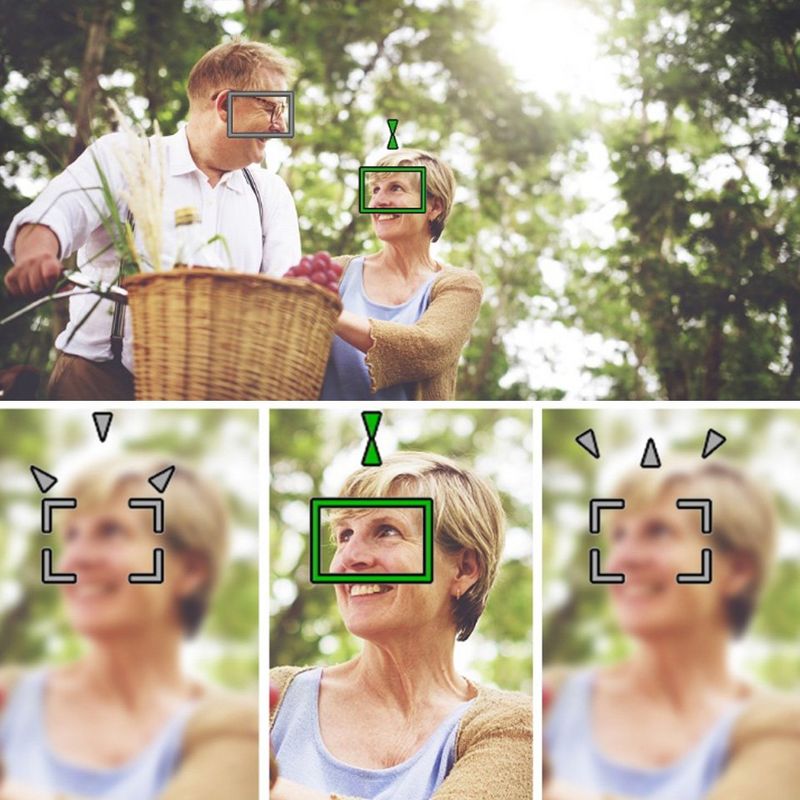 photo of man on bike with woman showing face detection feature of video