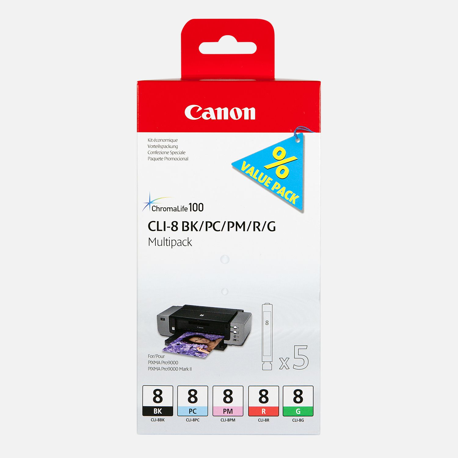 Image of 5 Cartucce Inkjet Multipack Canon CLI-8 BK/PC/PM/R/G