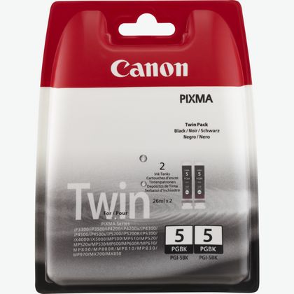 Image of Canon PGI-5BK Black Ink Cartridge (Twin Pack)