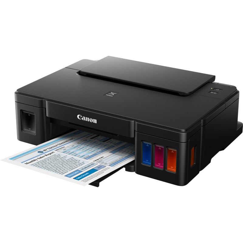Canon PIXMA G1500 Product Front Slant View With Paper Tray Out