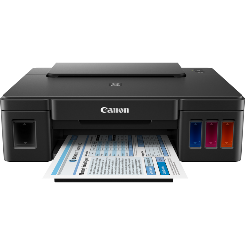 Canon PIXMA G1500 Product Front View With Paper Tray Out