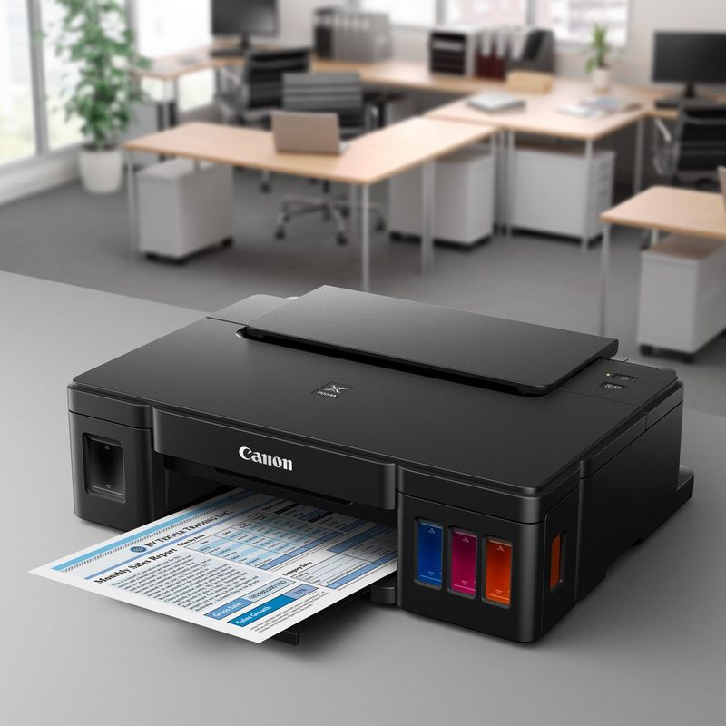 Canon PIXMA G1500 Kept On A Table In a House With Paper Tray Out