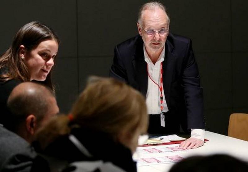 Delegates in discussion during roundtable debate at Canons Future Book Forum