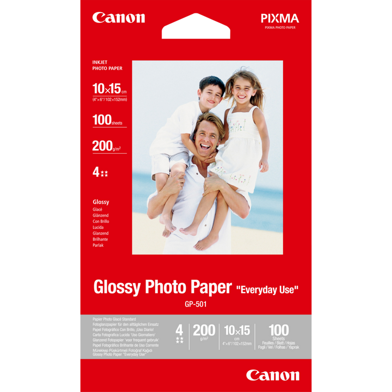 

Canon GP-501 Glossy Photo Paper 4x6" - 100 Sheets