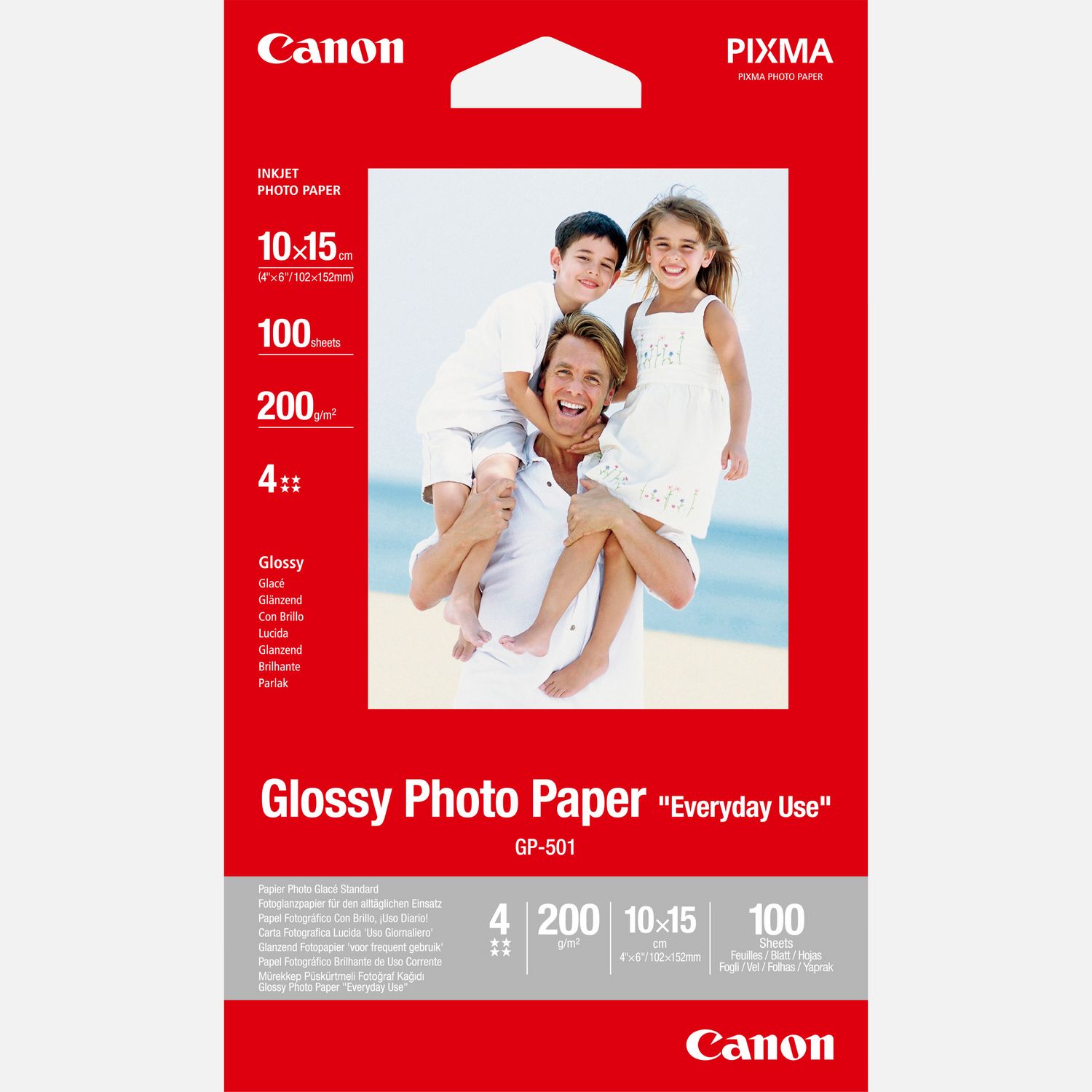Papier photo brillant 4 × 6 po (10 × 15 cm) Canon GP-501 - 100 feuilles