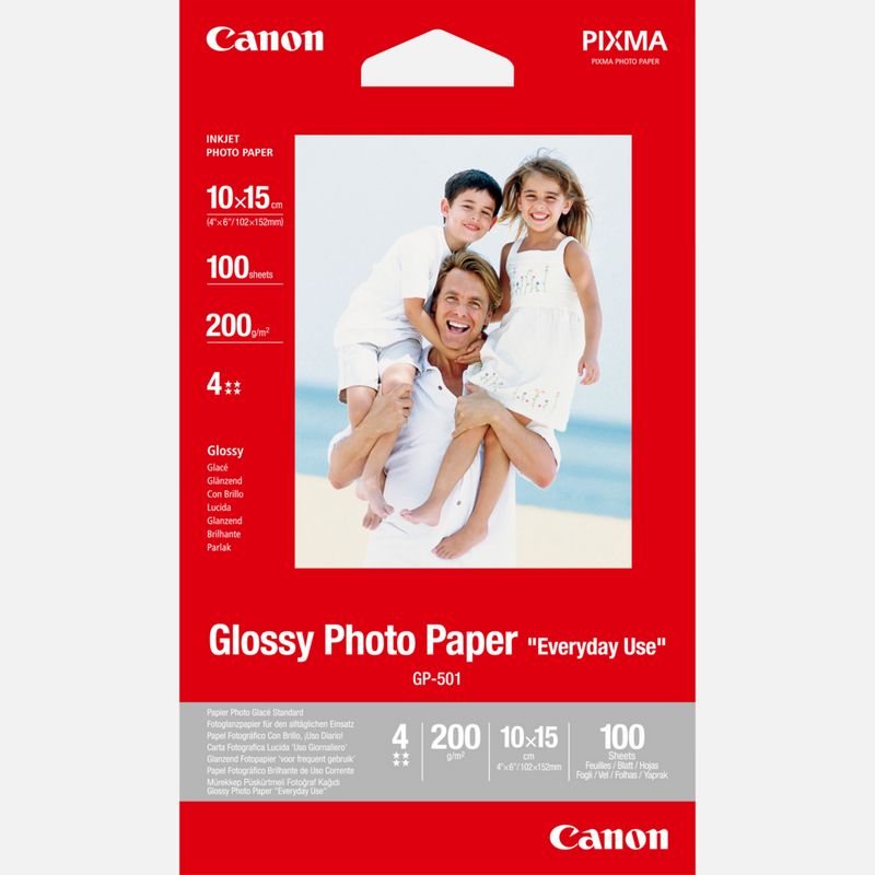 Papier photo brillant 4 × 6 po (10 × 15 cm) Canon GP-501 - 100