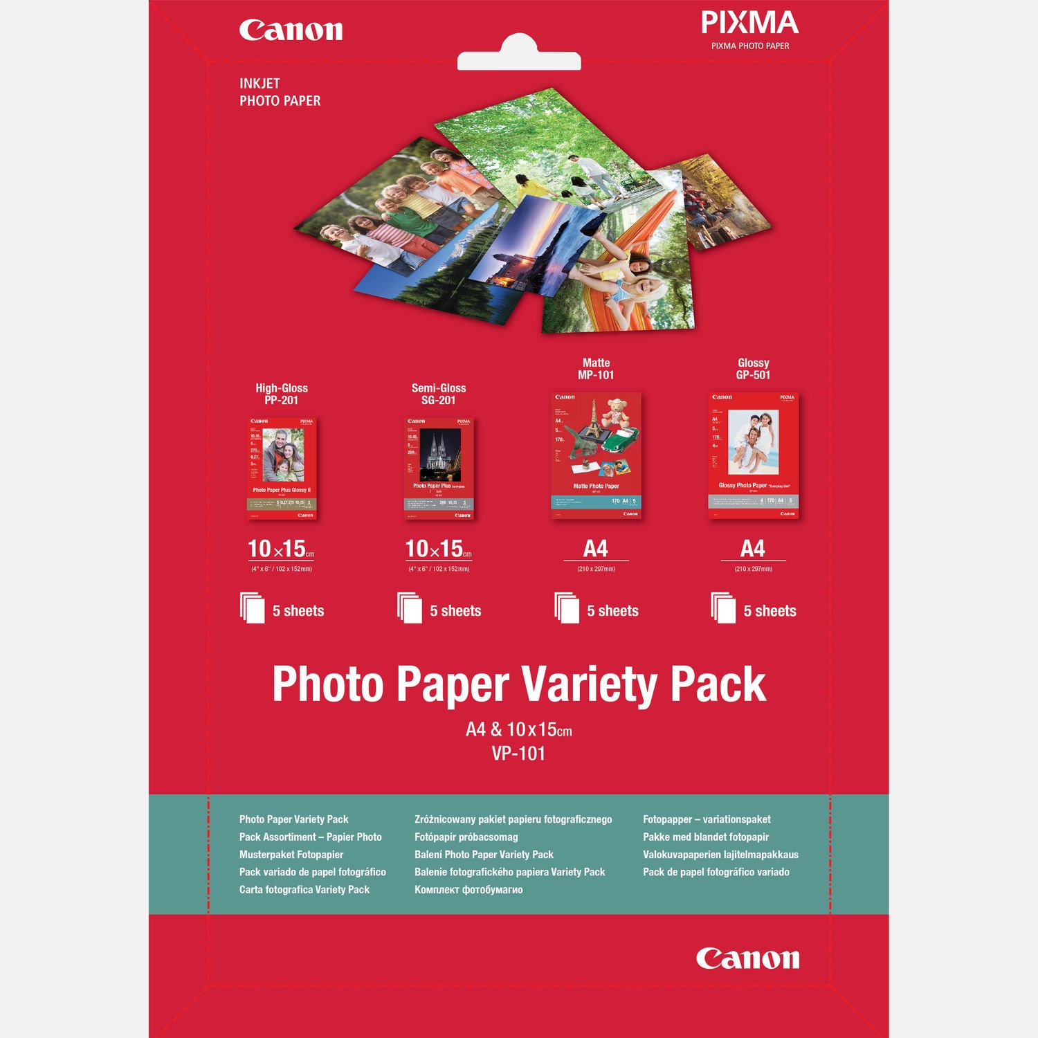 Compra Pack Variado De Papel Fotografico Canon Vp 101 Photo De 10 X 15 Cm Y Hojas Tienda Canon Espana