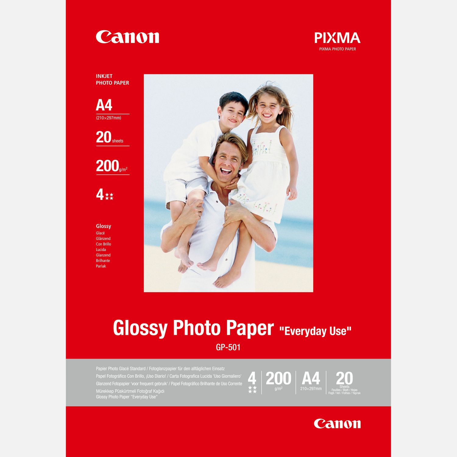 Carta fotografica Canon Glossy GP-501 A4 - 20 fogli — Canon Italia Store
