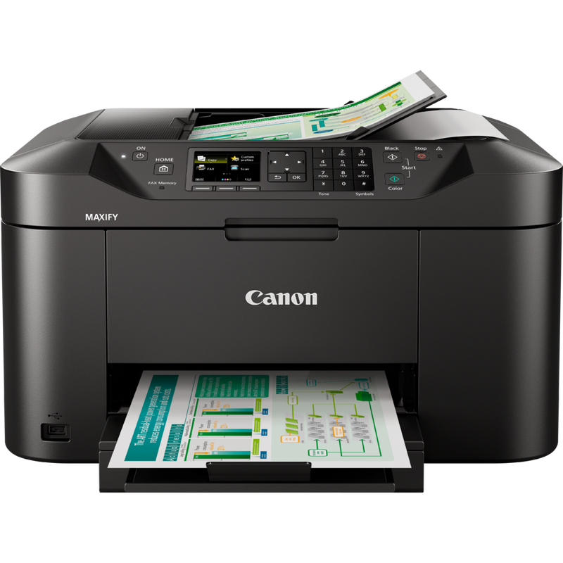 Canon MAXIFY MB2150 Produit Vue avant, montrant le bac à papier déplié