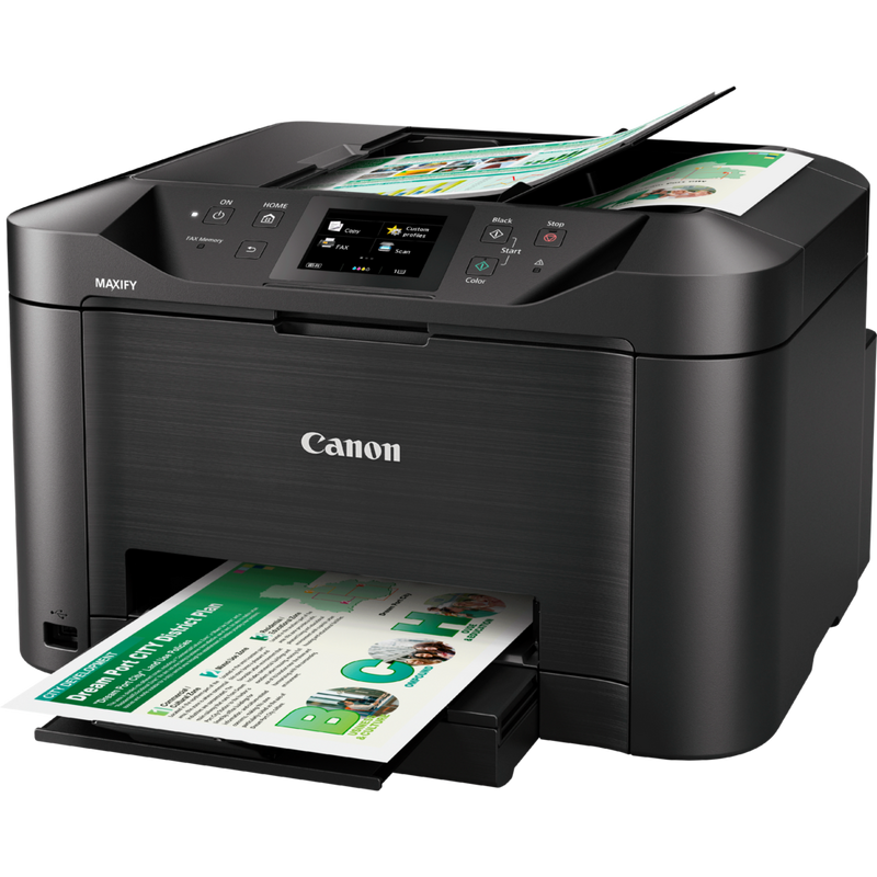 Canon MAXIFY MB5150 Prodotto Vista frontale inclinata con vassoio carta estratto