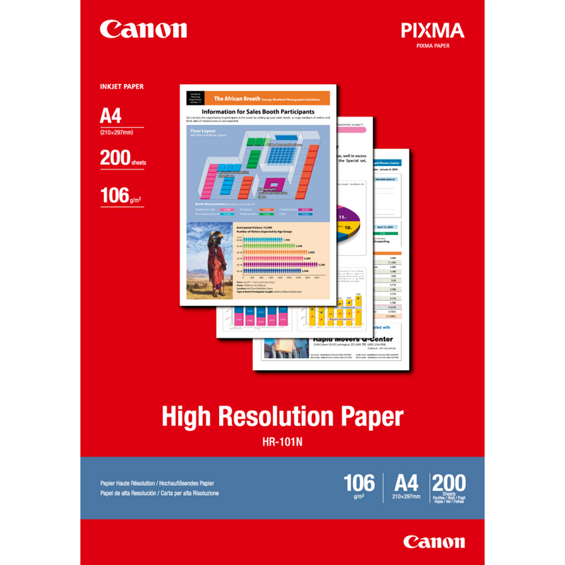 Canon HR-101N High Resolution Paper A4 - 200 Sheets Product Front View