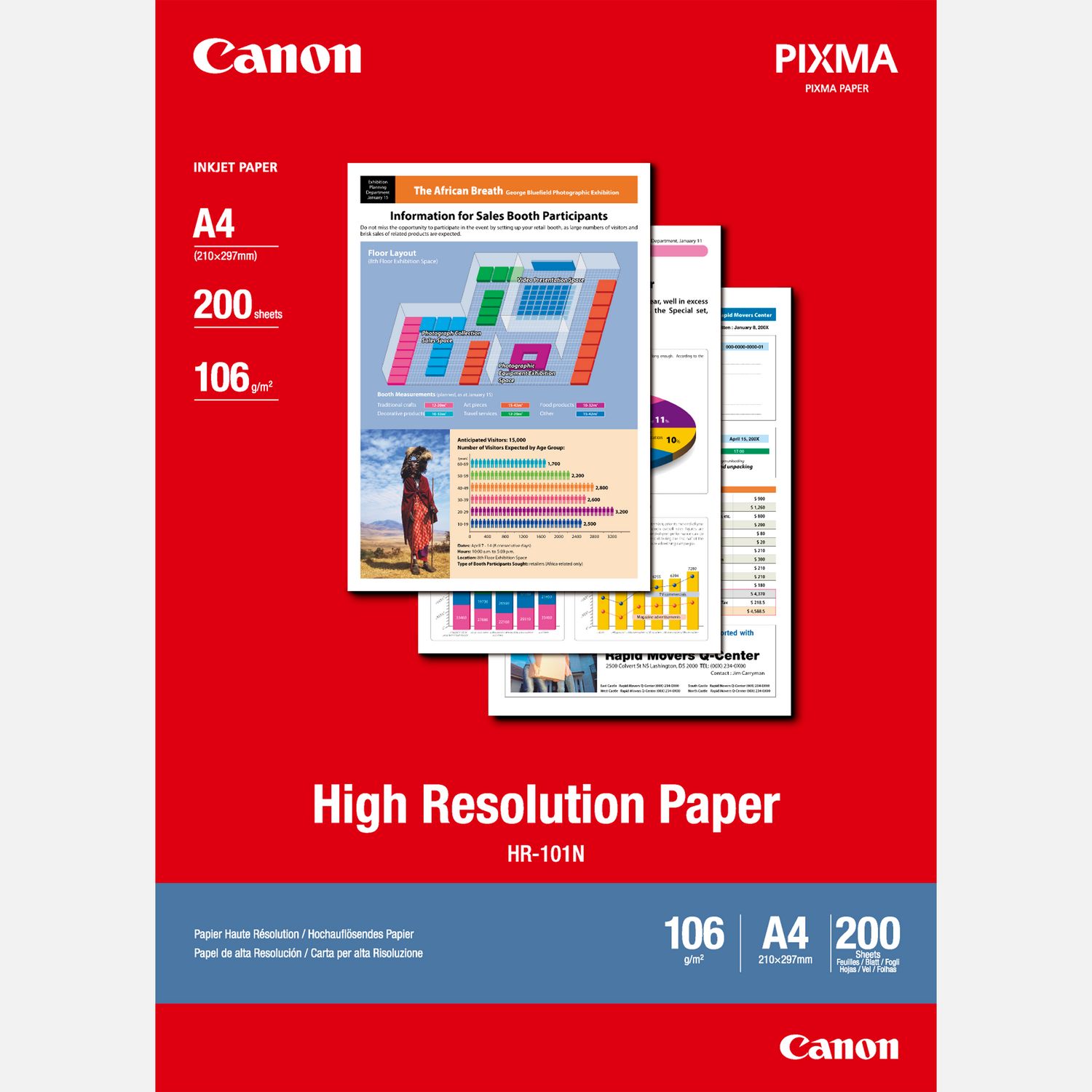 Papier haute résolution A4 Canon HR-101N - 200 feuilles